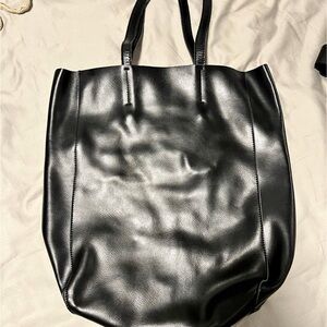 Black Leather Tote Bag